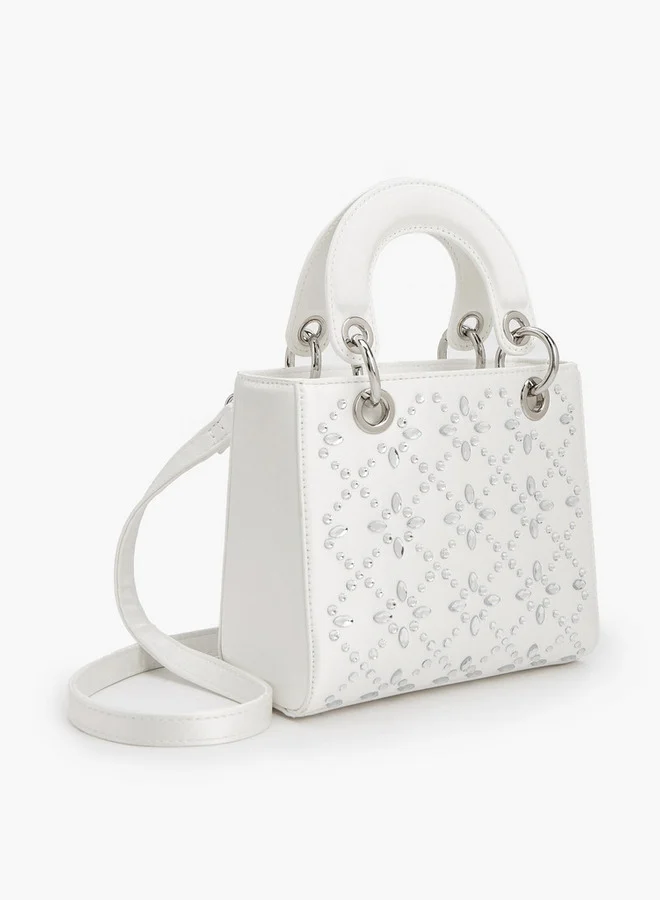 Flora Bella By Shoexpress Floral Bella Embellished Tote Bag With Detachable Strap Ramadan Collection